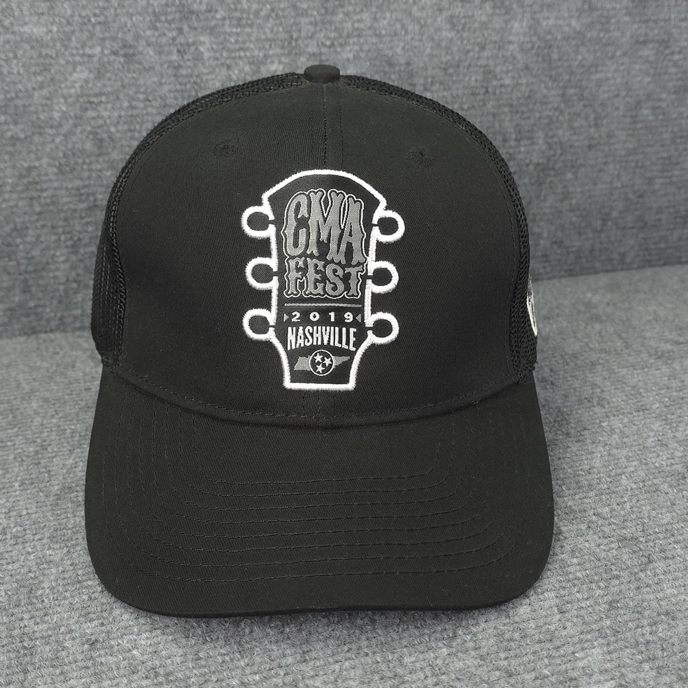 CMA Fest Hat Cap Mens Snap Back Black Mesh Trucker Nashville Country Music
